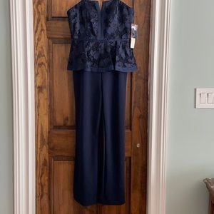 Aidan Mattox Jumpsuit Brand New (Size 10) Navy.